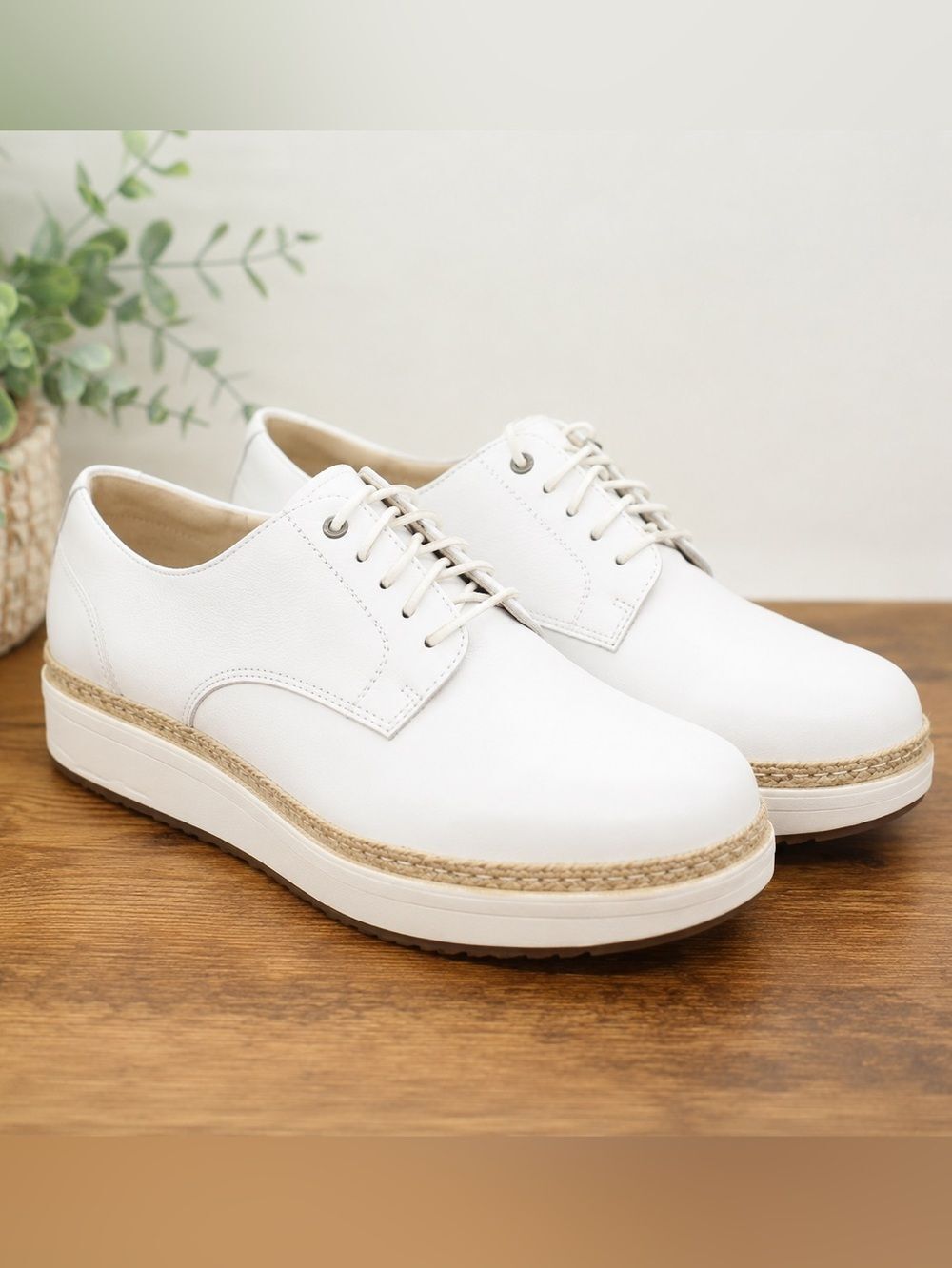 Clarks Teadale Rhea White Leather Platform Oxford Comfort Shoes Women’s 10